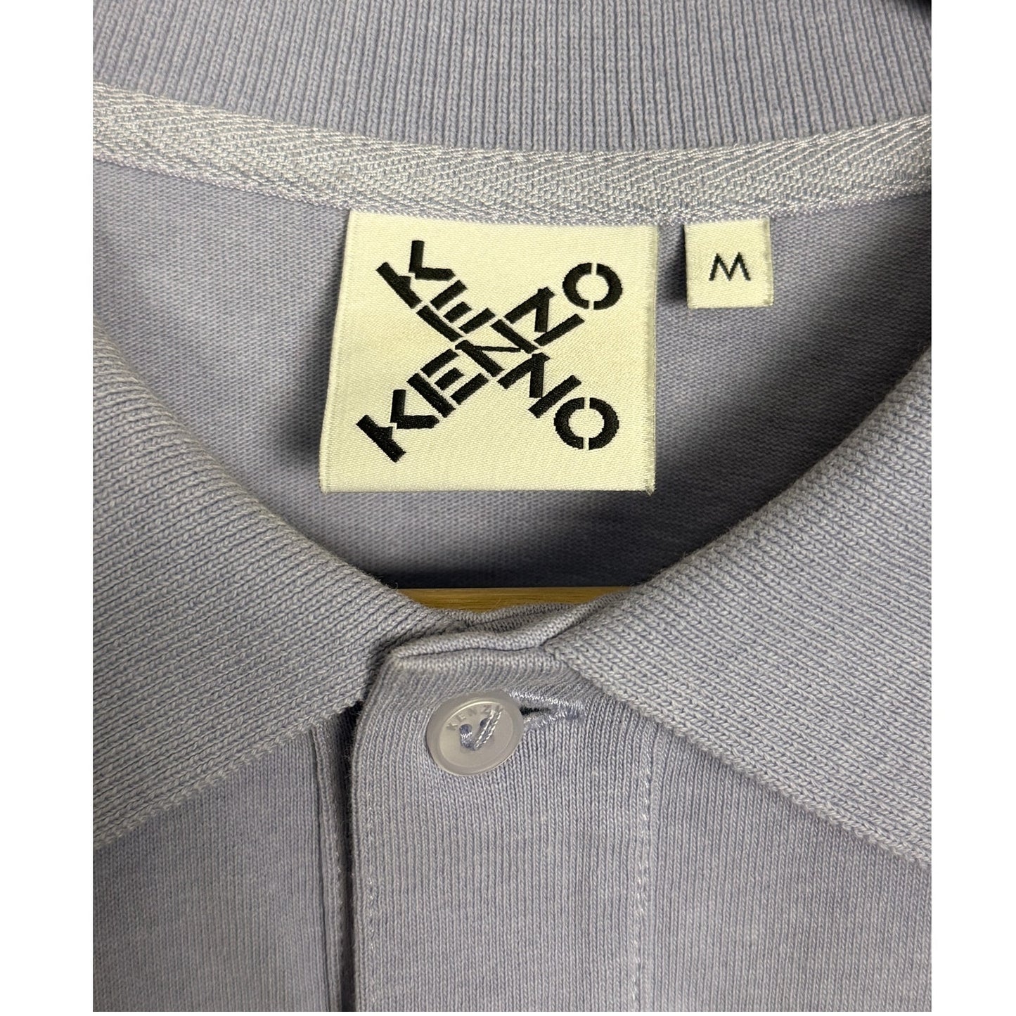 Kenzo Cross Logo Light Purple Men's Polo Shirt Preppy Going Out Size M