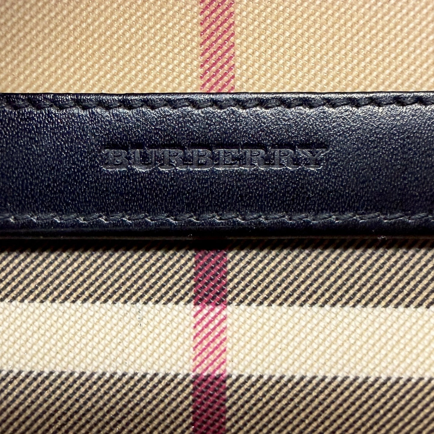 Authentic Burberry Nova Check Continental Long Wallet Black Leather Trim Luxury