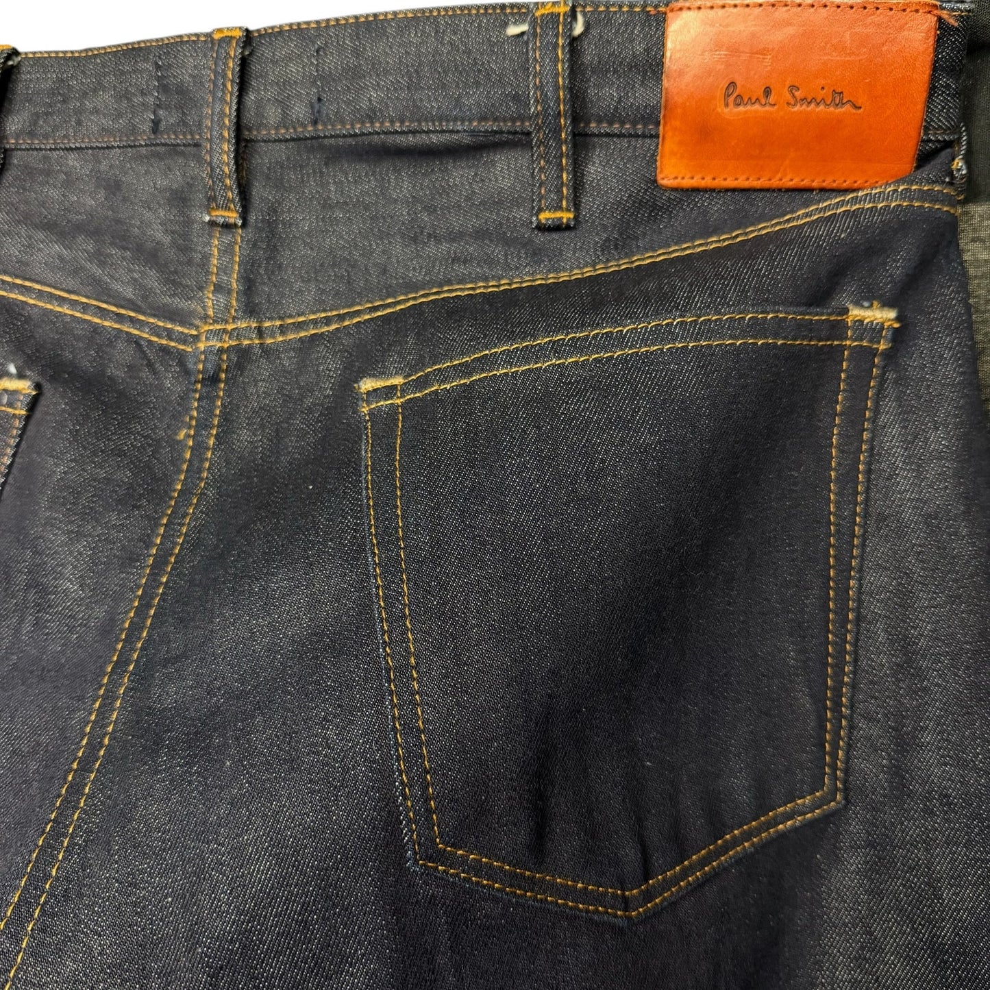 Paul Smith Jeans W36 Blue Dark Denim Slim Straight Selvedge Raw Indigo Casual