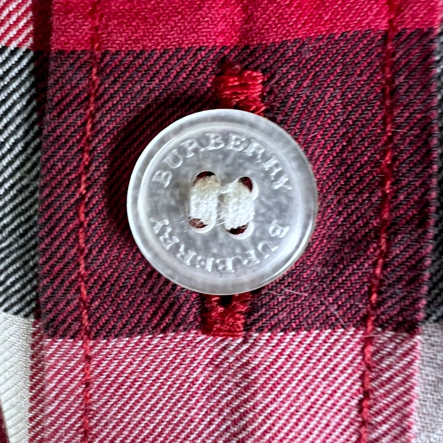 Burberry Brit Red Classic Check Print Men's Medium Button-Down Shirt Preppy Lux