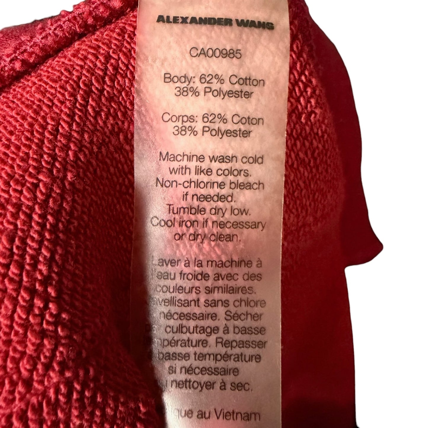 Alexander Wang Red Track Pants Side Tape Logo Joggers Women's XS Luxury NWT $395