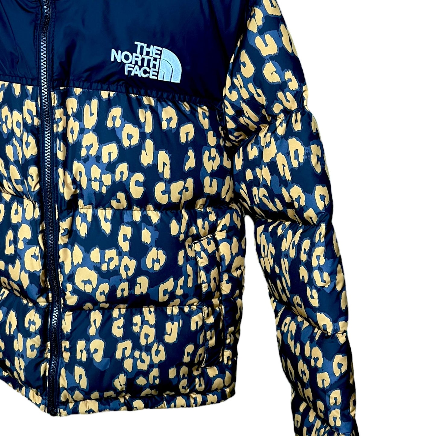The North Face Retro 1996 Animal Print Cropped Down Puffer Jacket - $330 Retail
