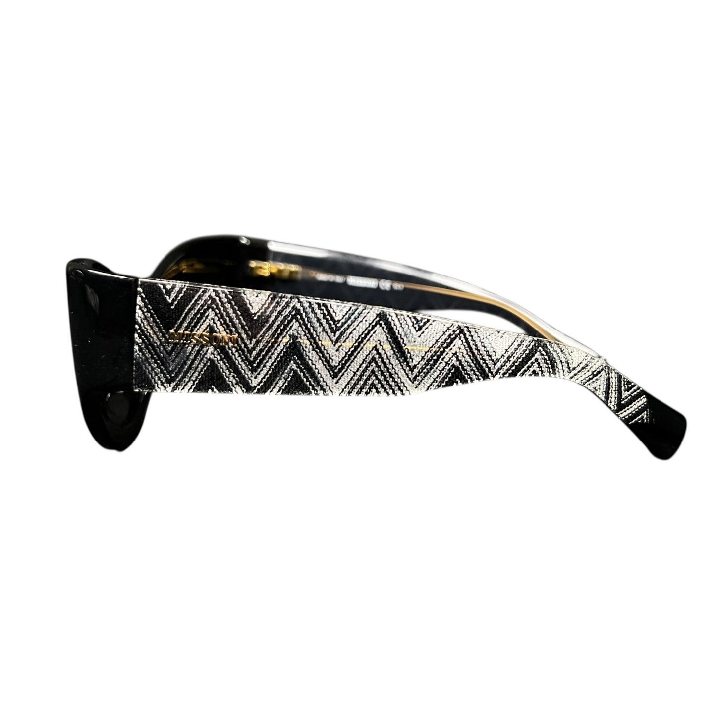 Missoni Black Sunglasses with Gray/Black Fabric Inserts
