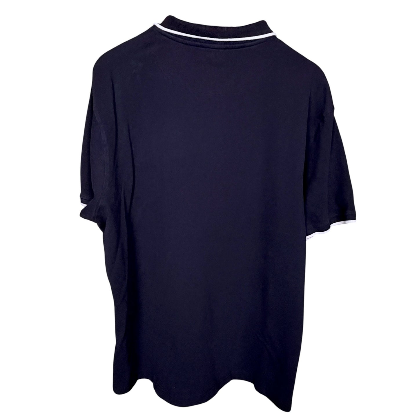 Roberto Cavalli Class Polo Shirt Mens 2XL Navy White Collar Logo Stretch Casual