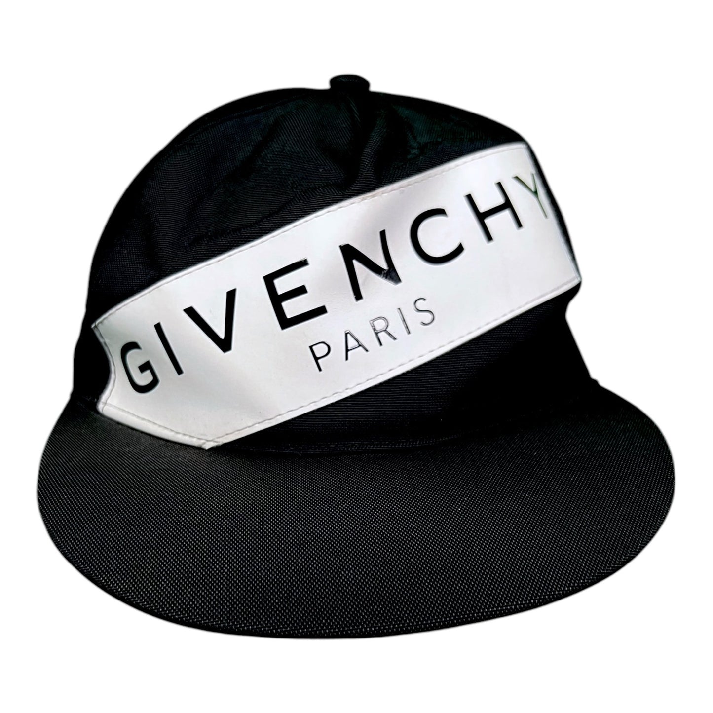 Givenchy Paris Diagonal Logo Snapback Black Hat Cap Casual Luxury Unisex OS