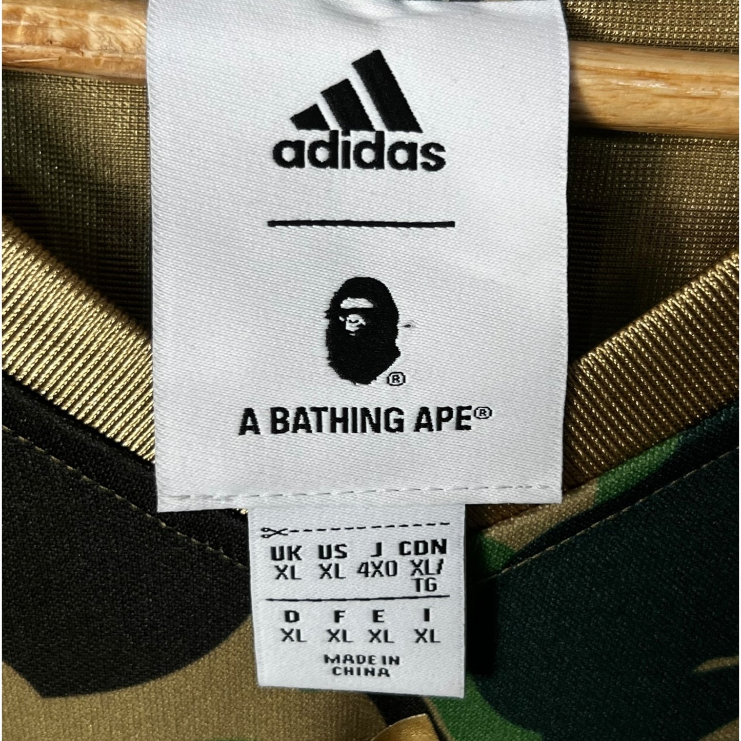 BAPE A Bathing Ape x Adidas Mens XL Camo Super Bowl Jersey Streetwear SS2019
