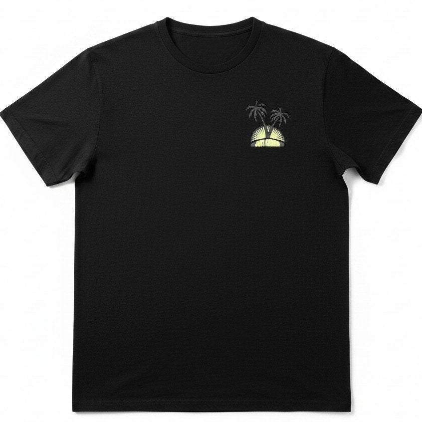 ust Cavalli Beachwear Men's XL Logo T-Shirt Palm Trees Black Vacation Summer