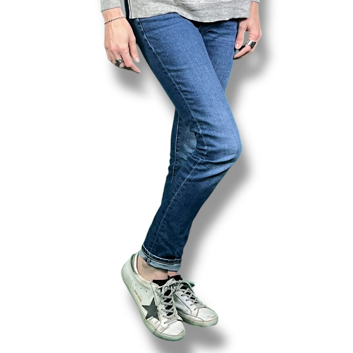 Golden Goose Superstar Distressed Leather Sneakers White Silver - $530 Retail