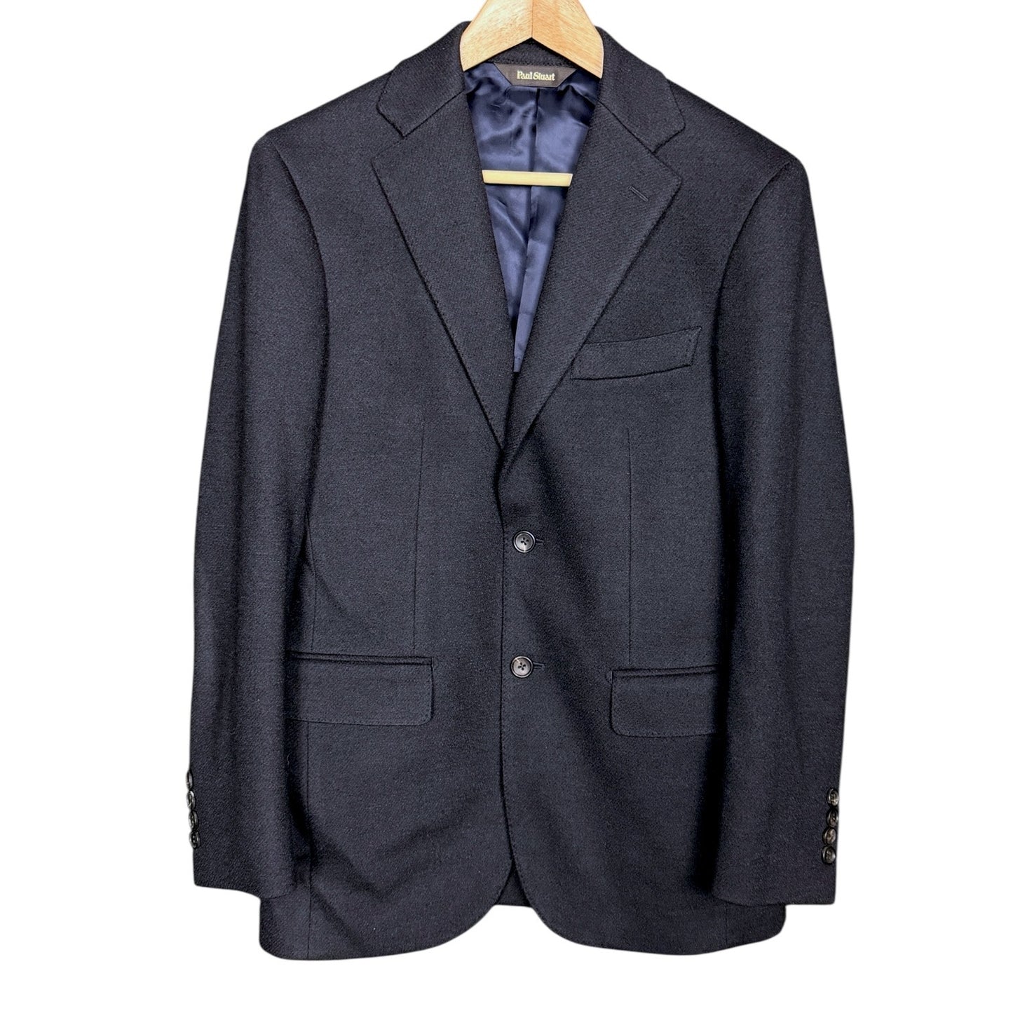 Paul Stuart Wool Cashmere Flannel Blue Sport Coat Blazer Size 44R $2,000 Retail